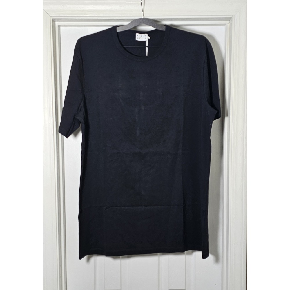 ASKET T-Shirt Black Premium Organic Cotton Size XL Long Basic Crewneck